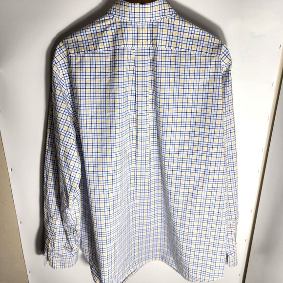 Polo Ralph Lauren Men Casual Button Shirt XXL Yellow/Blue Checkers - Picture 2 of 7